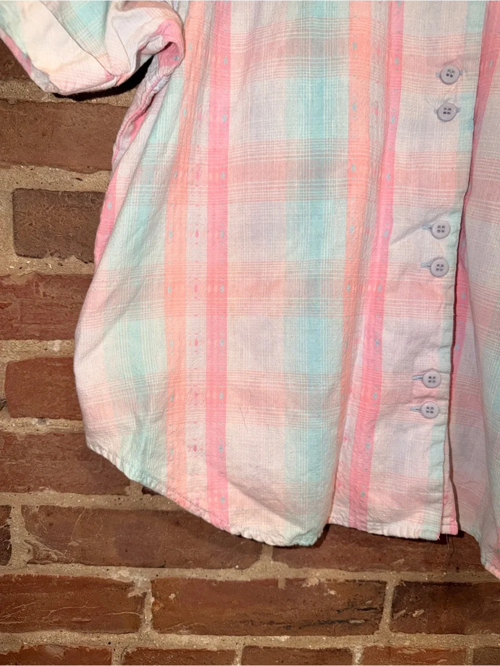 Pastel Pink & Mint Striped Button-Up Shirt